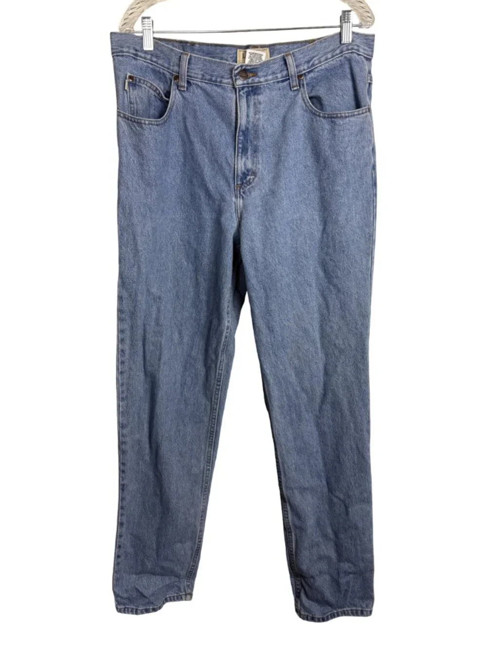 L.L.Bean Classic Fit Straight Leg Jeans Shoes? Men's Light Blue Denim 35x34